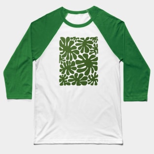 Abstract green flowers Baseball T-Shirt